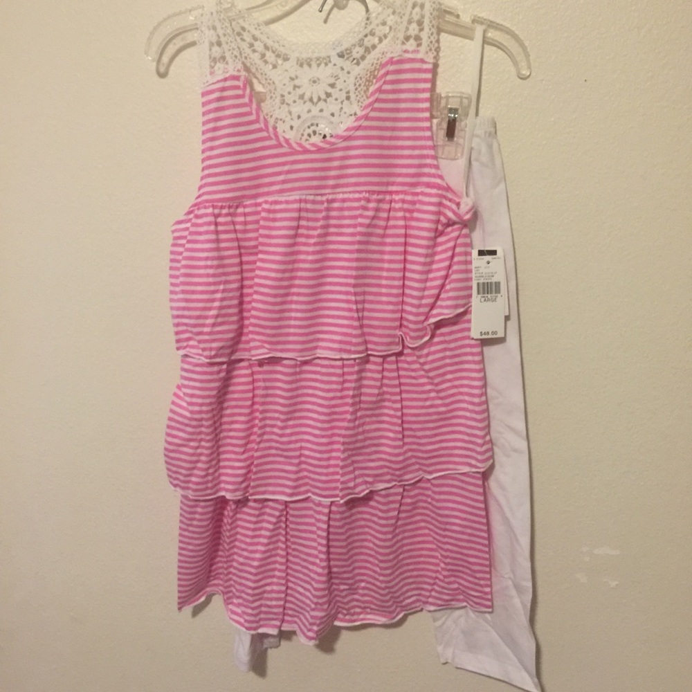 NWT Amy Byer Girls Leggings and top set Size L